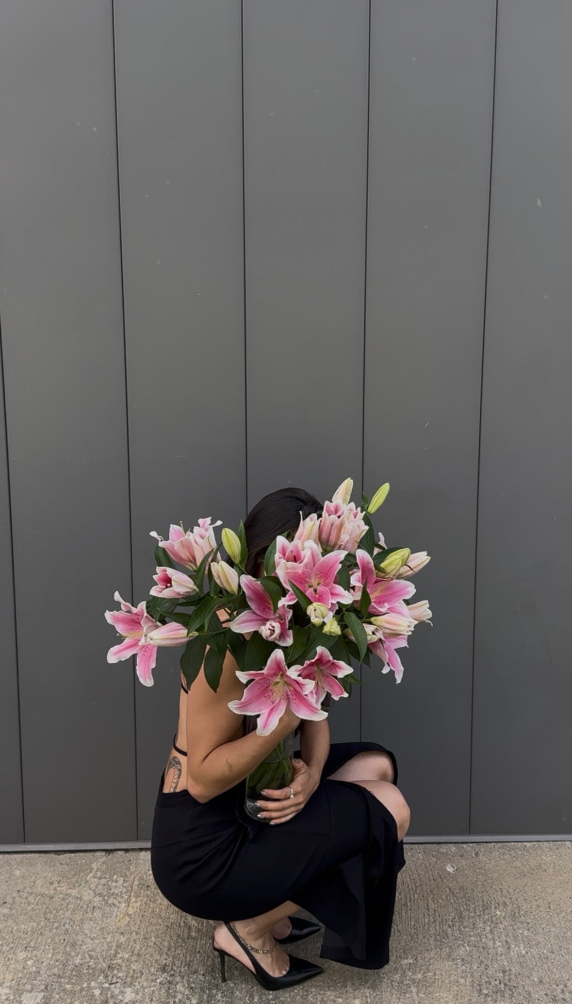 Bouquet de lys roses